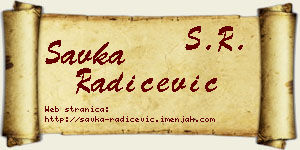 Savka Radičević vizit kartica